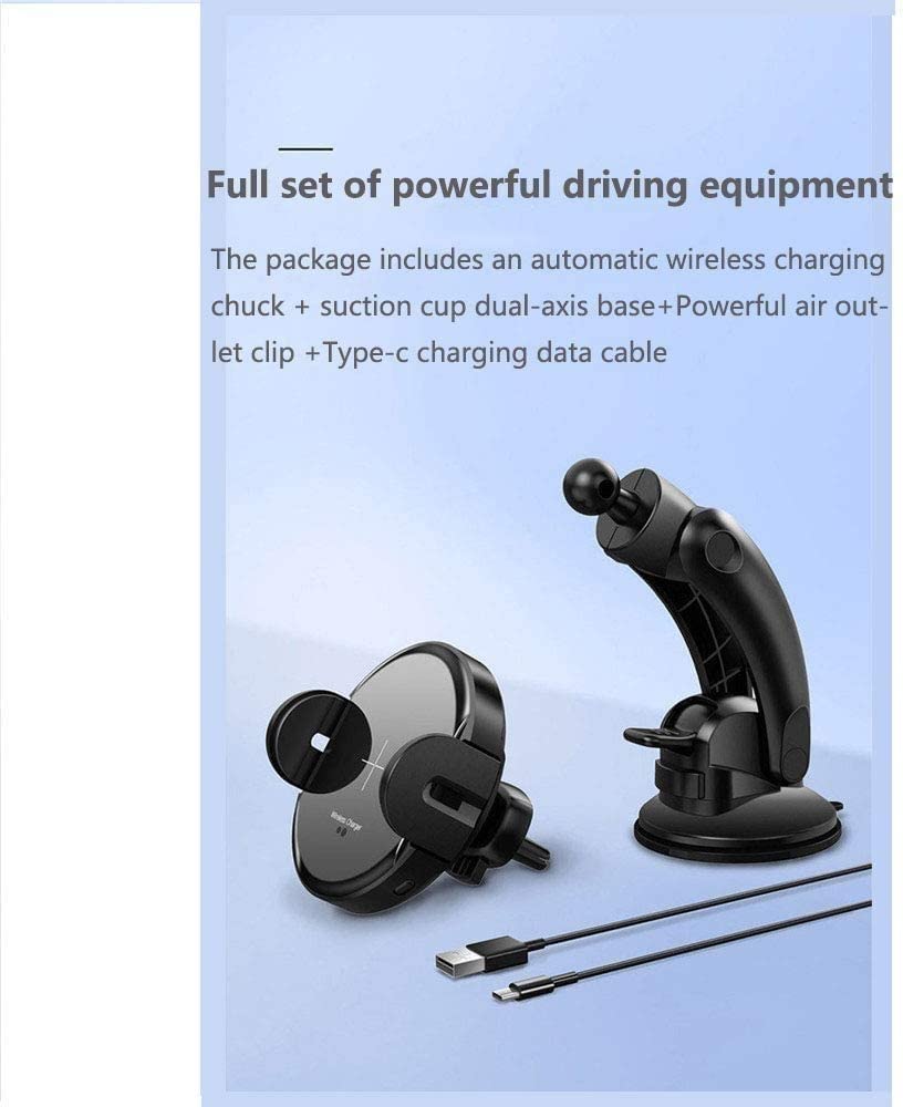 Wireless Car Charger & 360° Auto-Clamping Air Vent Phone Holder