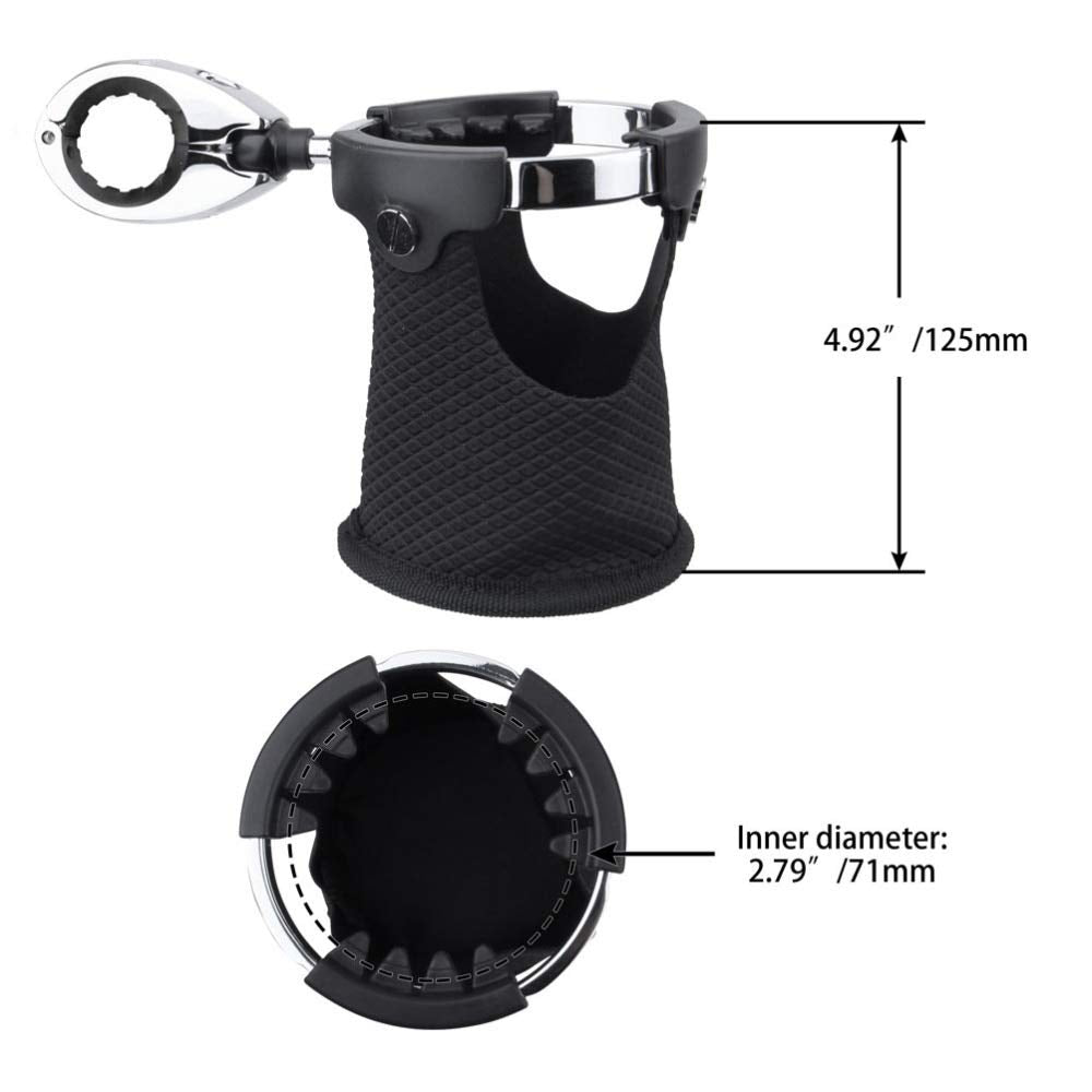 Rotatable Handlebar Cup & Bottle Holder for Motorcycles & Bikes