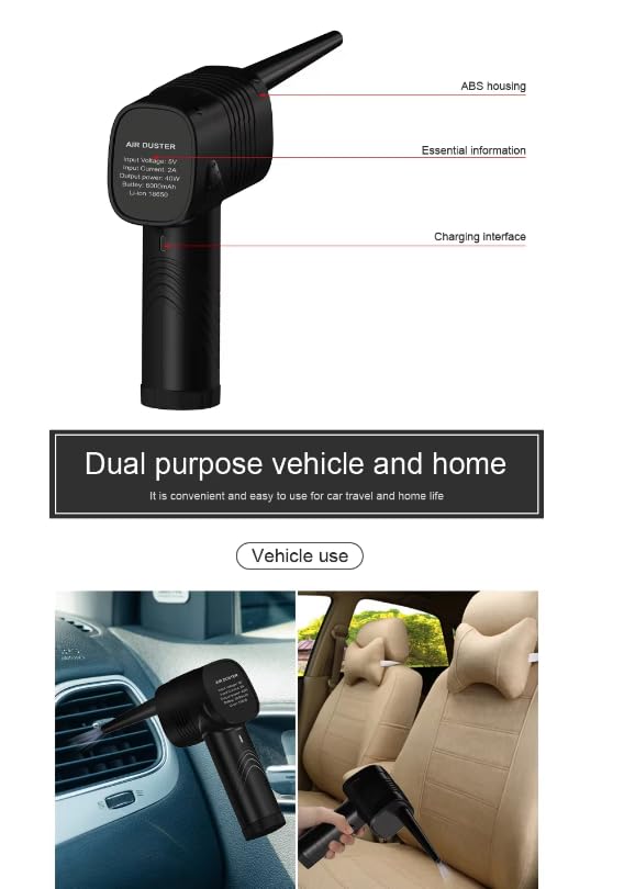 Cordless Portable Air Duster for Car & Computer Cleaning