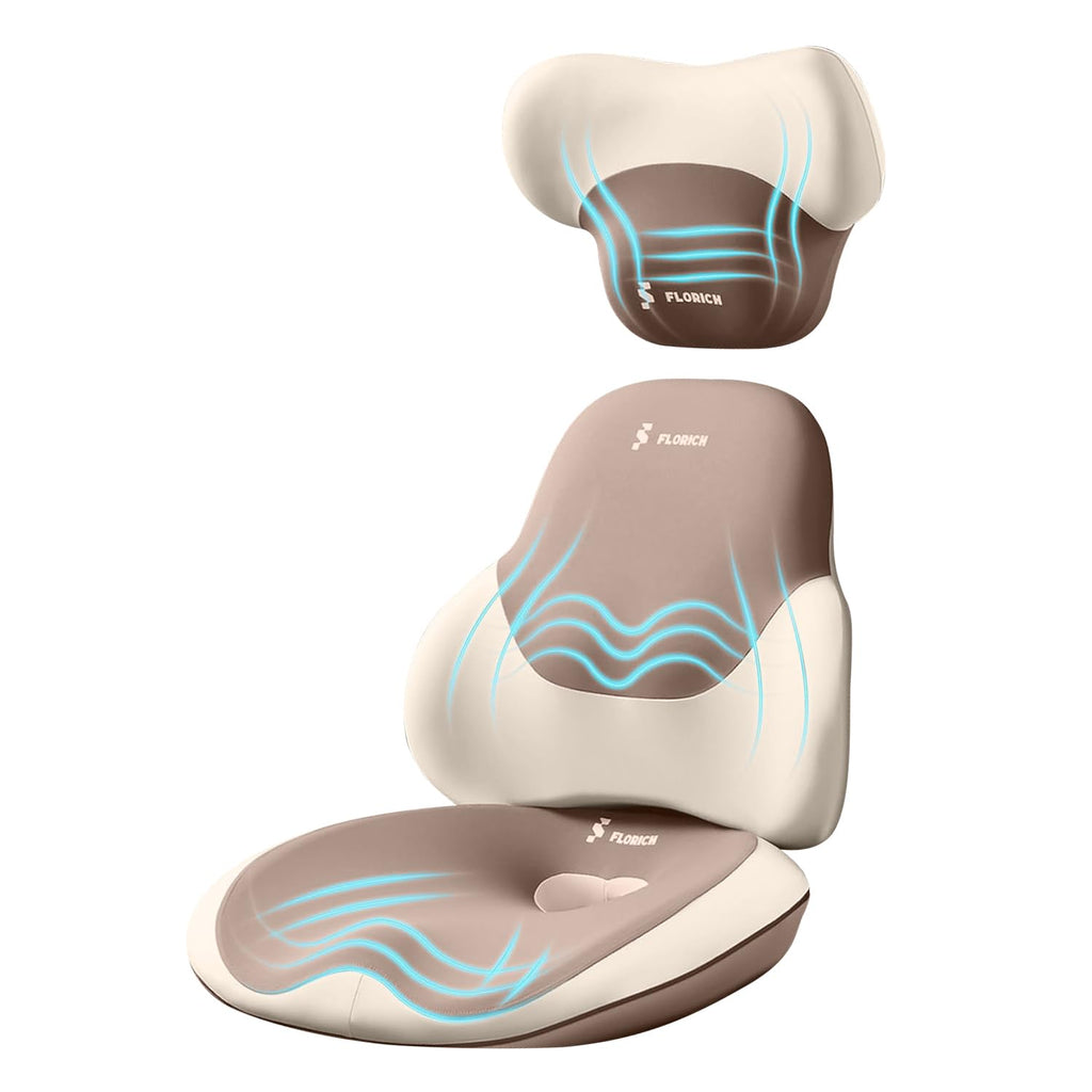 Memory Foam Seat Cushion & Lumbar Support Pillow Set