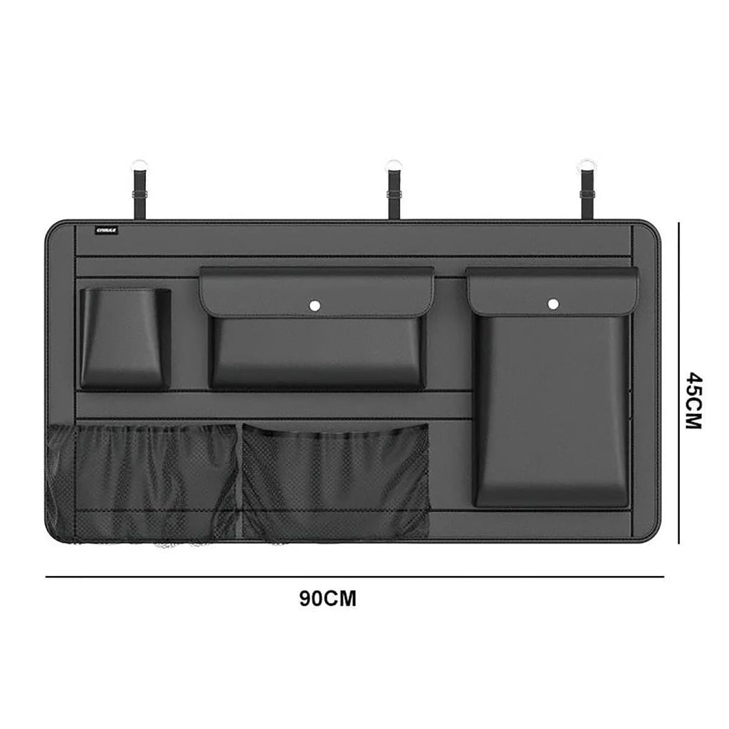 High-Capacity PU Leather Car Seat Back Organizer