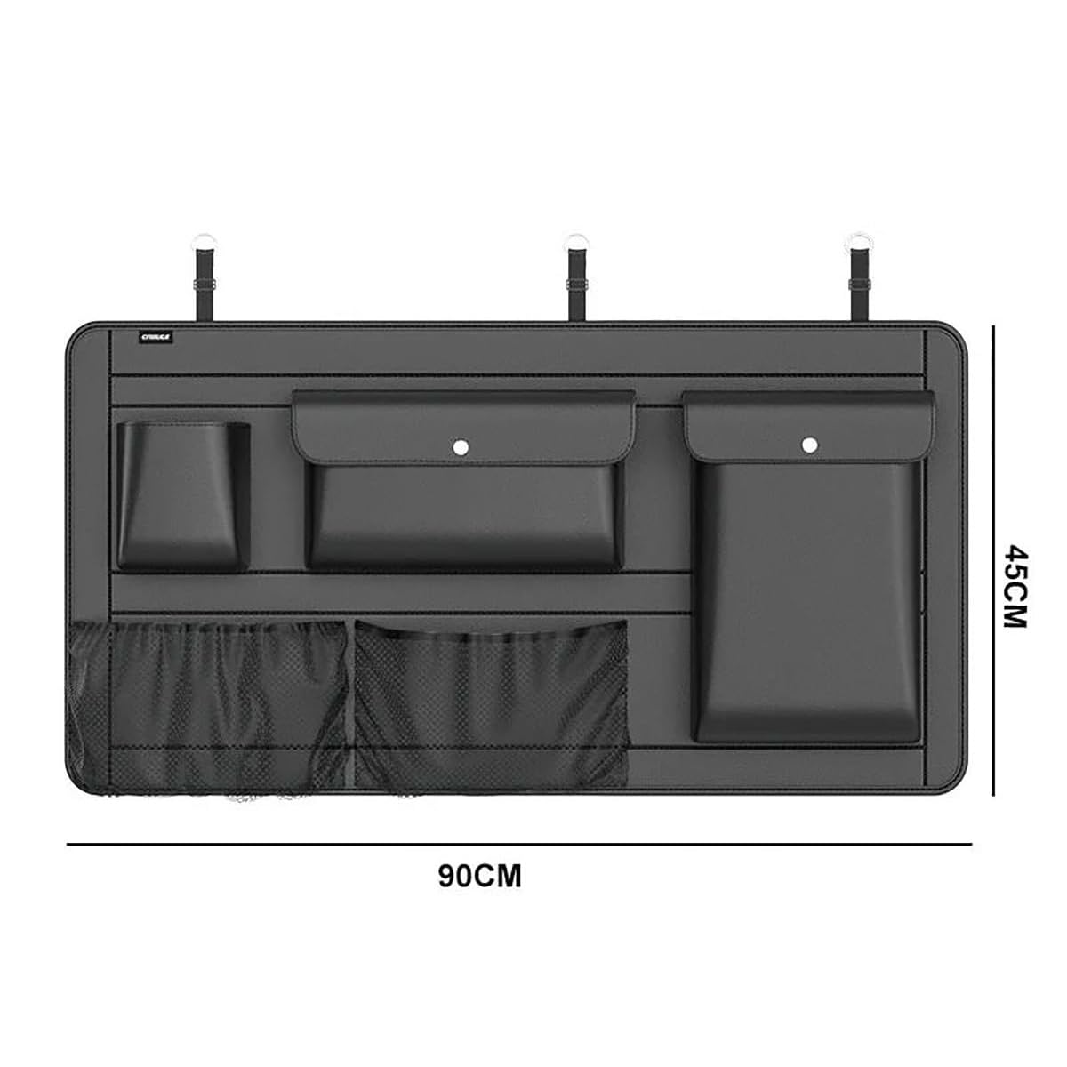 High-Capacity PU Leather Car Seat Back Organizer