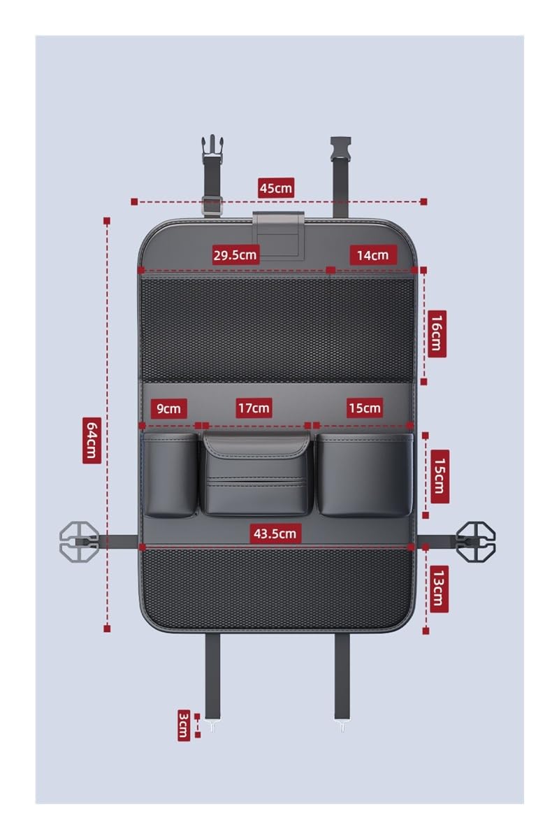 Car Seat Back Organizer with Foldable Tablet Tray