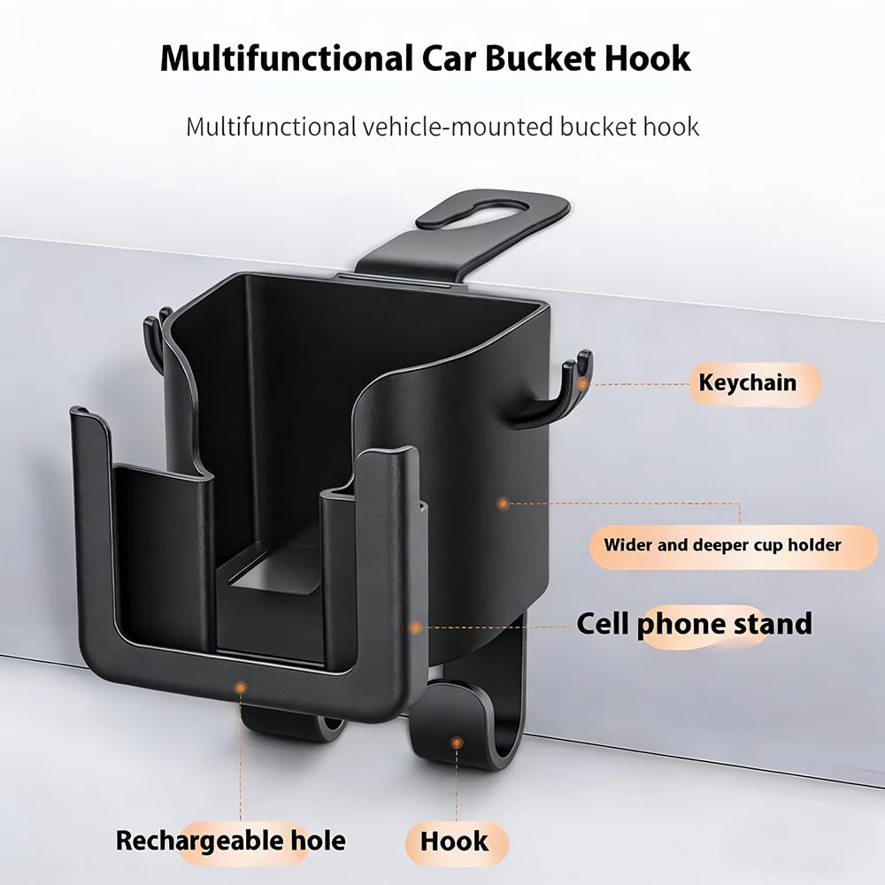RSSMALL 2 pcs 3-in-1 Headrest Hook for Jeep Gladiator