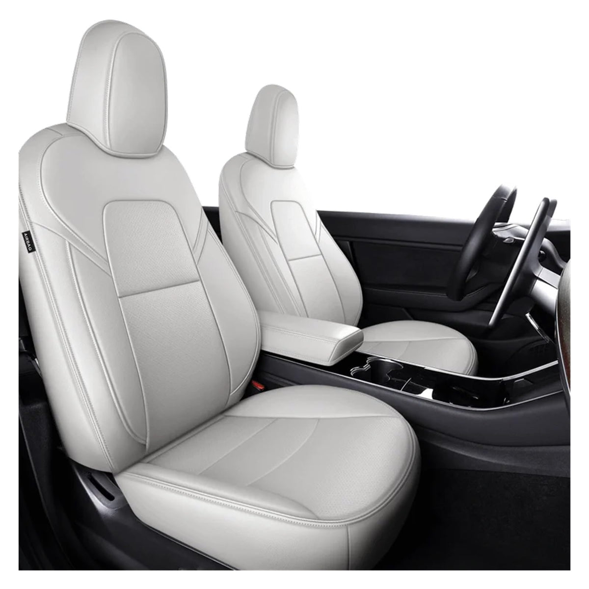 360° Full-Coverage Leather Seat Covers for Tesla Model 3 & Model Y