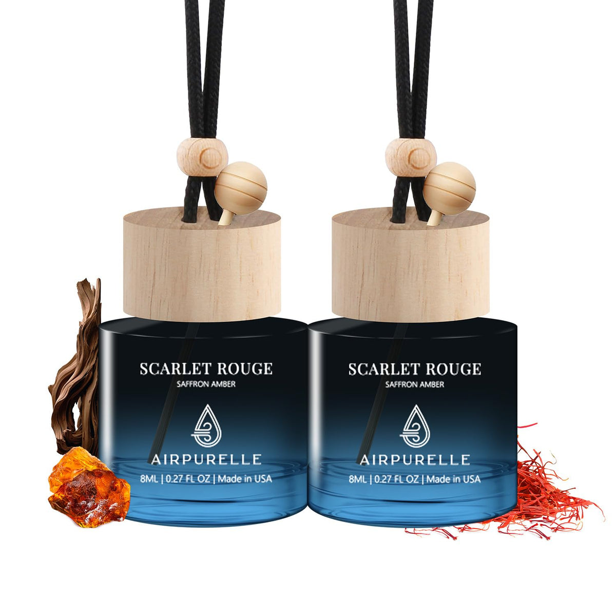 2-Pack Hanging Car Air Freshener Diffusers with Fragrance Oil