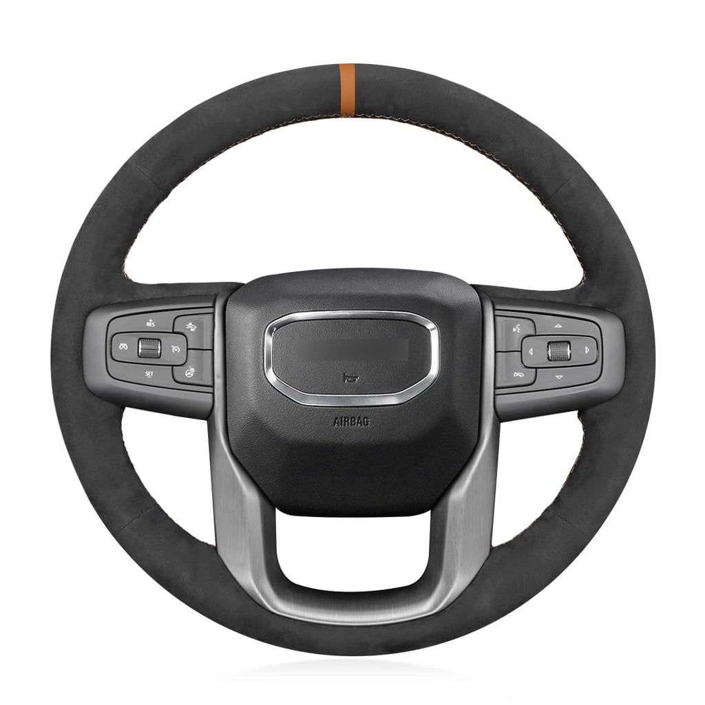 Hand-Stitched Steering Wheel Cover for GMC Sierra & Yukon Models