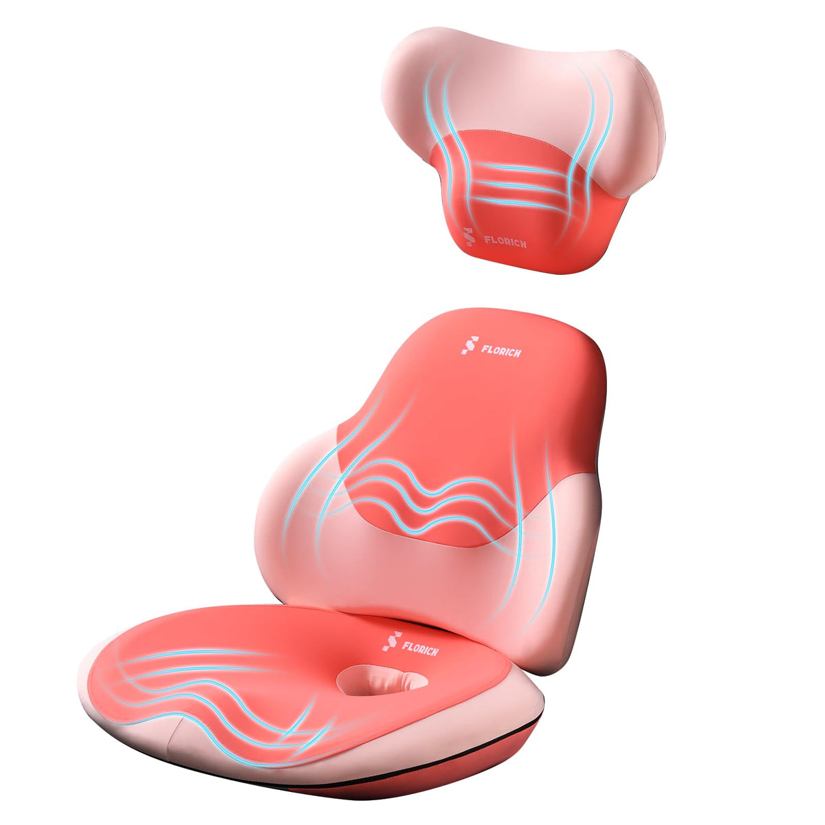 Memory Foam Seat Cushion & Lumbar Support Pillow Set
