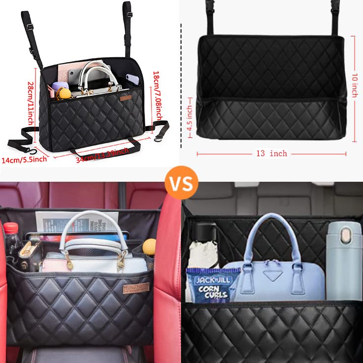 Car Net Pocket Handbag Holder & Between-Seat Storage Organizer