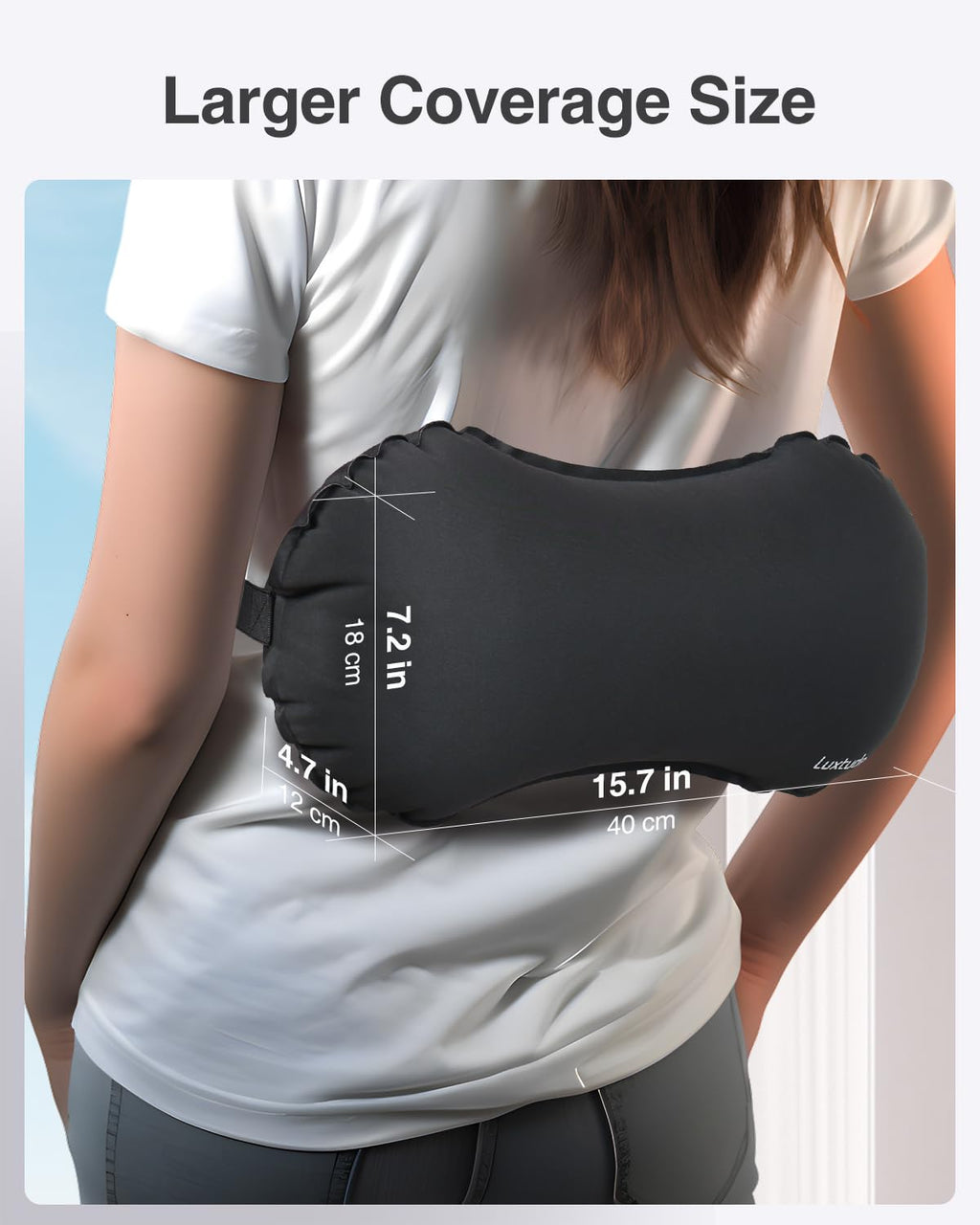 Luxtude Inflatable Lumbar Pillow for Airplane Travel