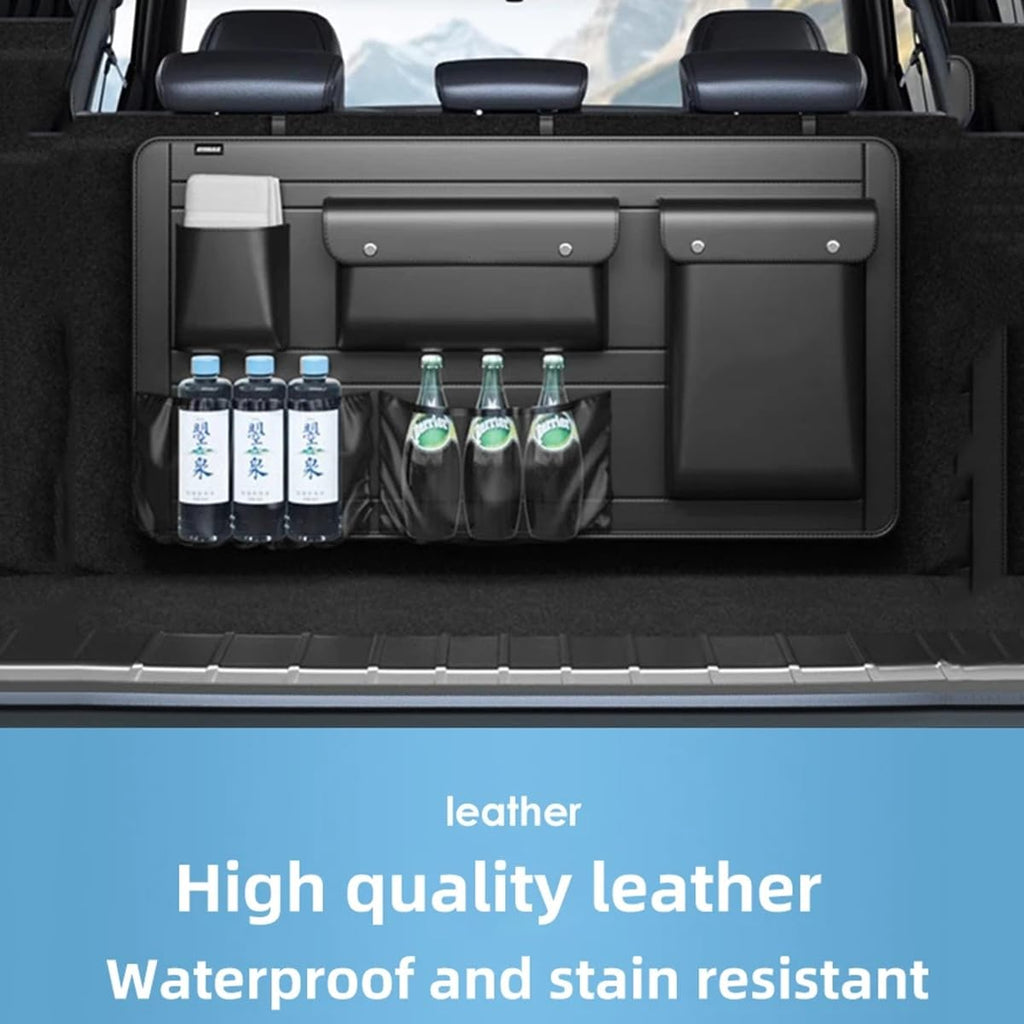 High-Capacity PU Leather Car Seat Back Organizer