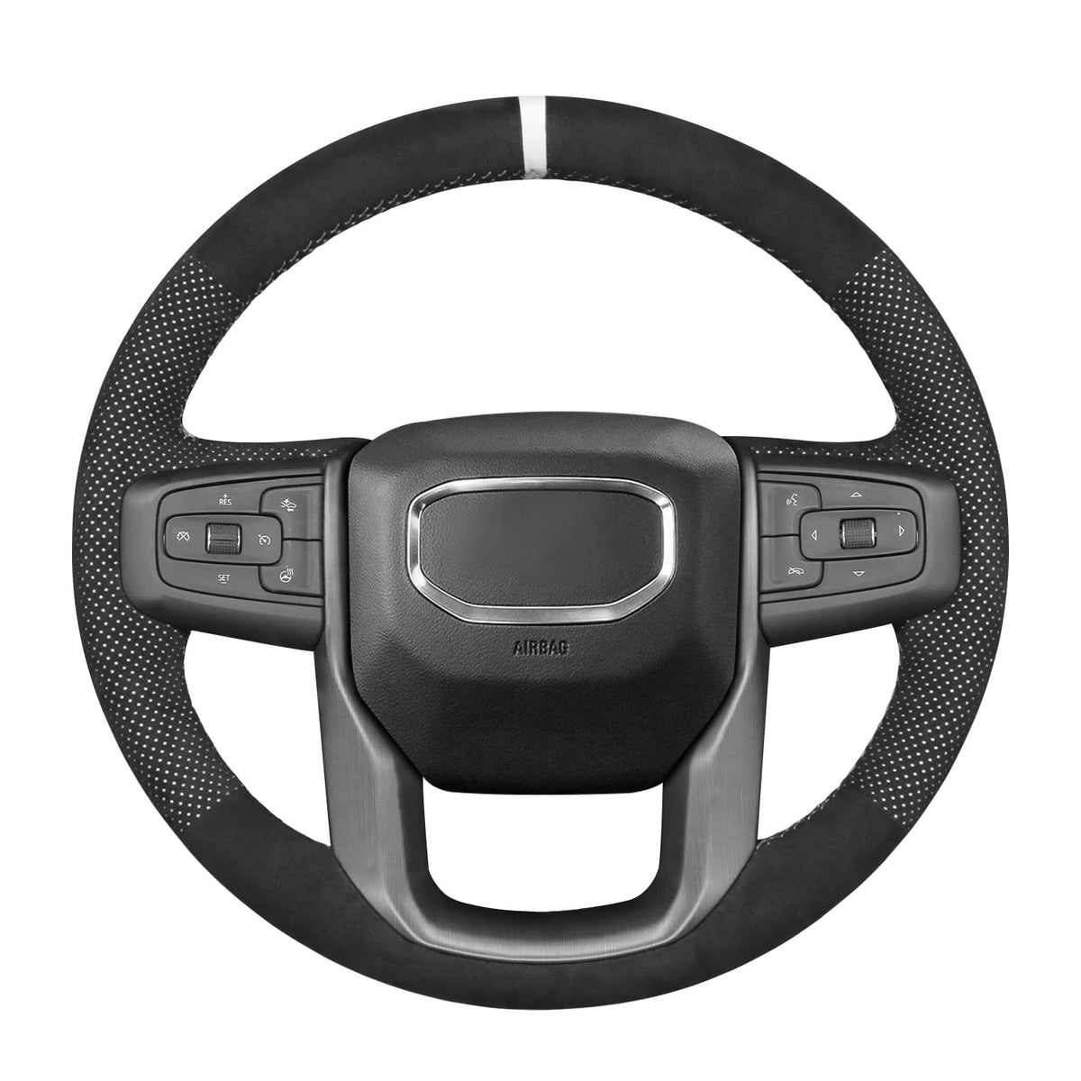Hand-Stitched Steering Wheel Cover for GMC Sierra & Yukon Models