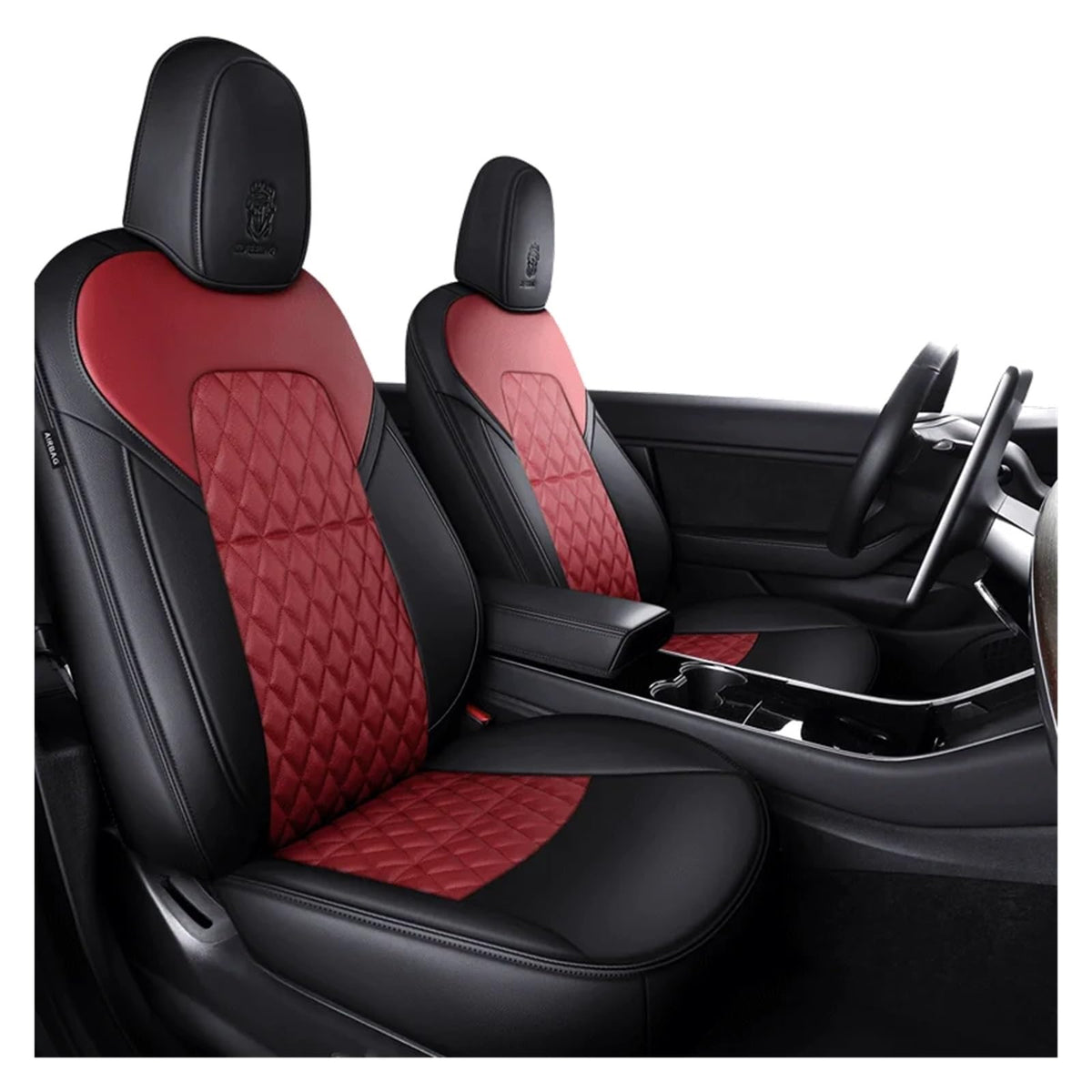 360° Full-Coverage Leather Seat Covers for Tesla Model 3 & Model Y