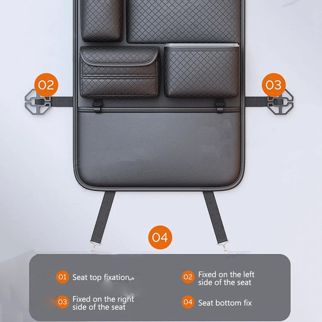 Car Seat Back Organizer with Tissue Box & Cup Holder