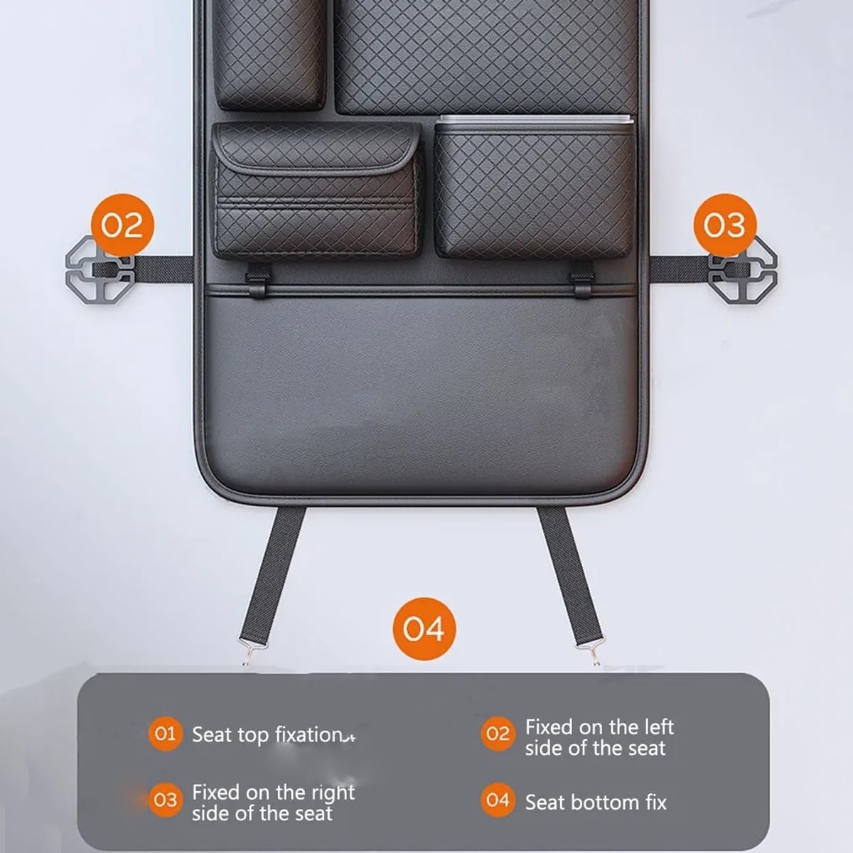 Car Seat Back Organizer with Tissue Box & Cup Holder
