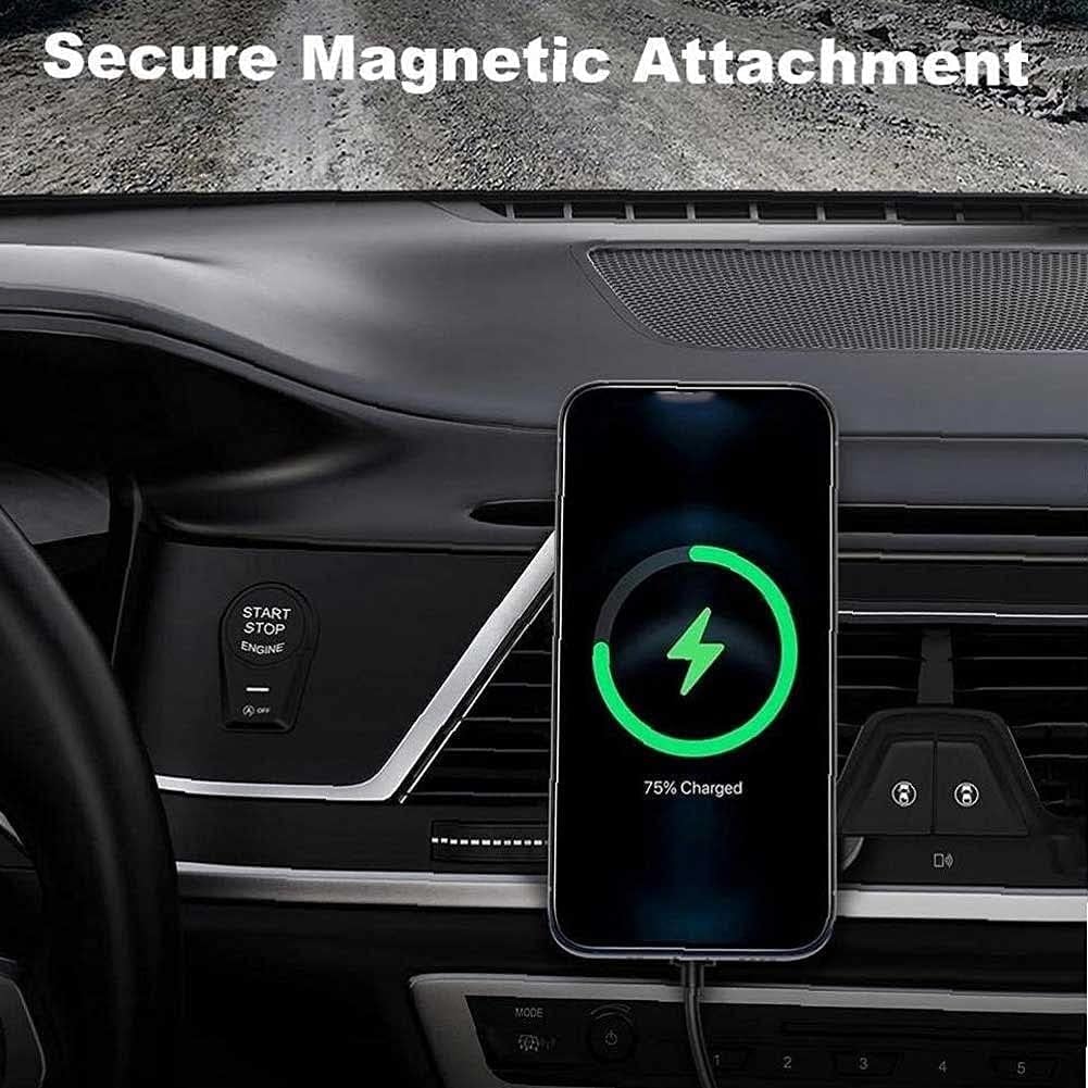 15W Magnetic Wireless Car Charger & 360° Air Vent Phone Mount