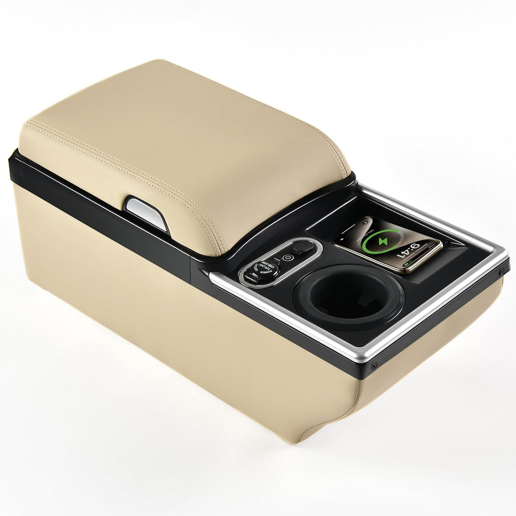 Universal Center Console with Wireless Charging, Cup Holders & Ambient Lighting