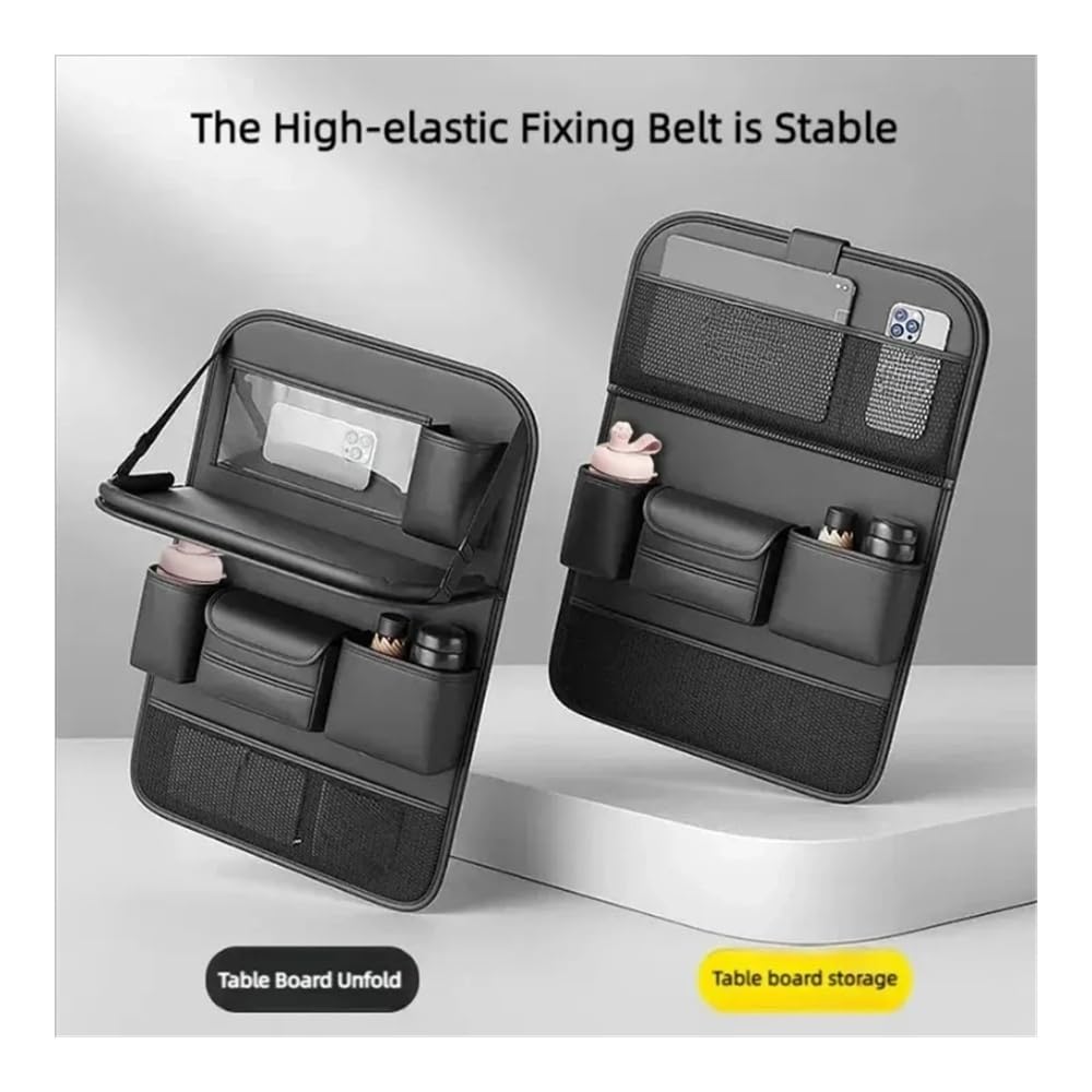 Car Seat Back Organizer with Foldable Tablet Tray