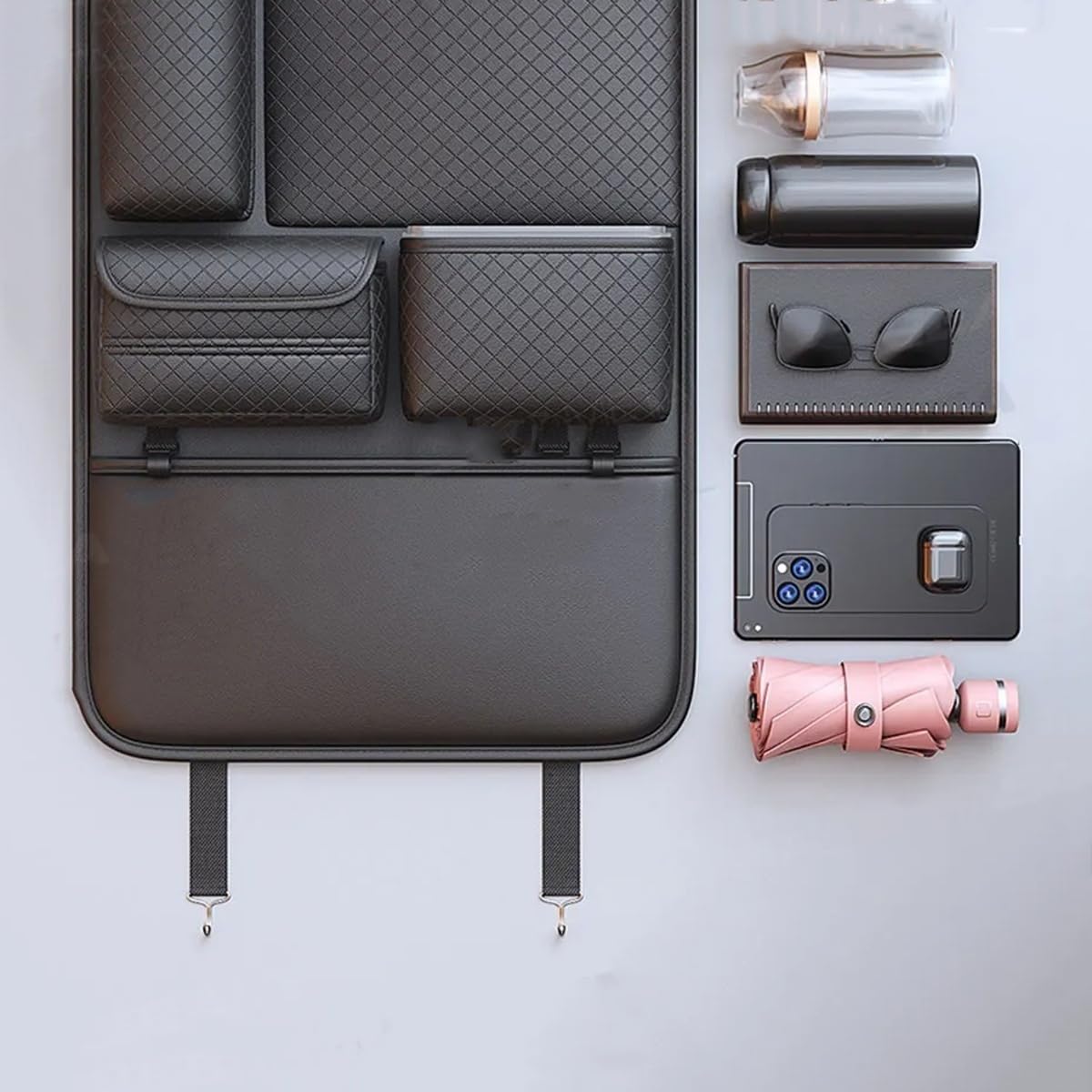 Car Seat Back Organizer with Tissue Box & Cup Holder