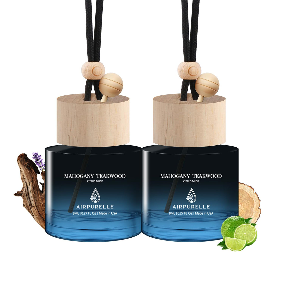 2-Pack Hanging Car Air Freshener Diffusers with Fragrance Oil