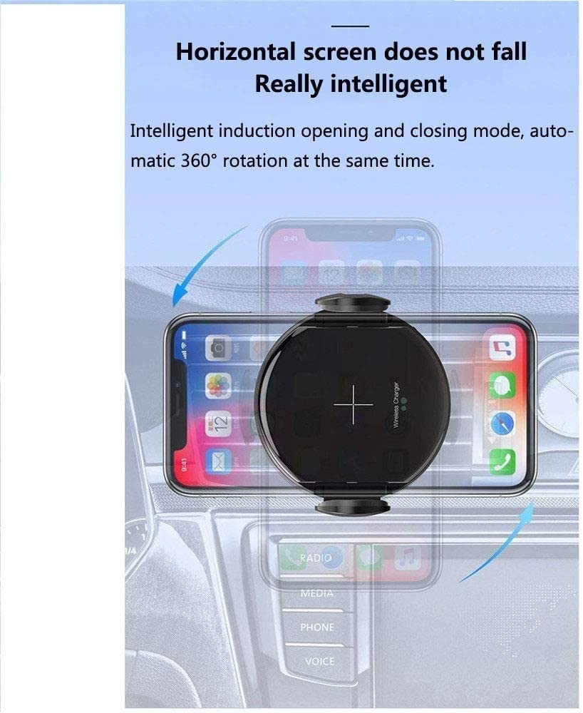 Wireless Car Charger & 360° Auto-Clamping Air Vent Phone Holder