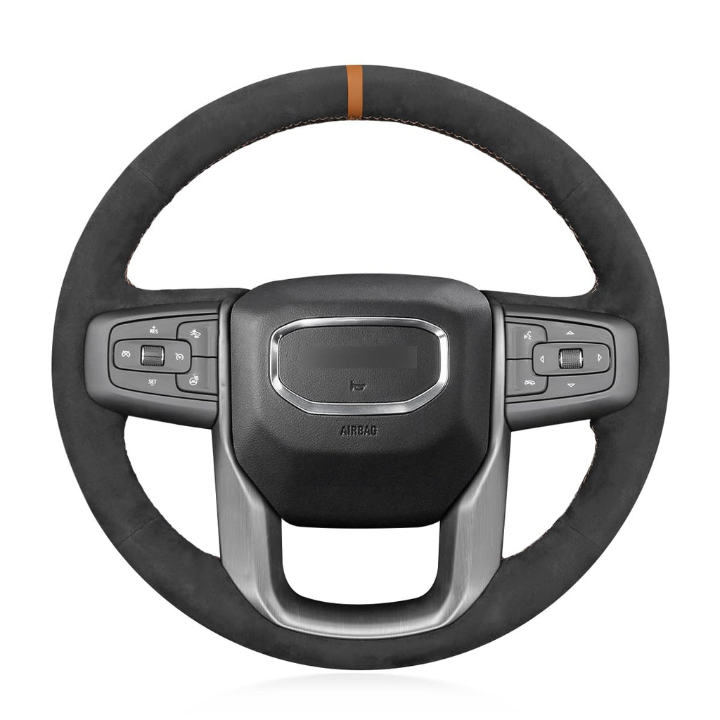 Hand-Stitched Steering Wheel Cover for GMC Sierra & Yukon Models