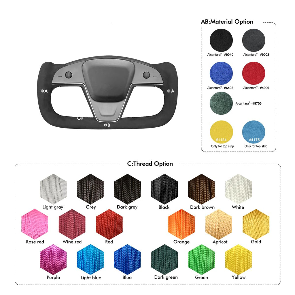 Yoke Steering Wheel Cover for Tesla Model S 2021–2023 & Model X 2021–2025