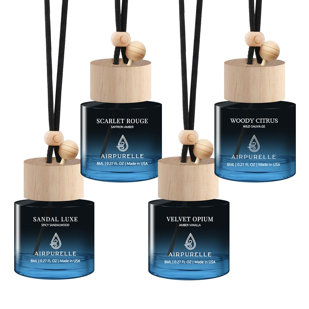 2-Pack Hanging Car Air Freshener Diffusers with Fragrance Oil