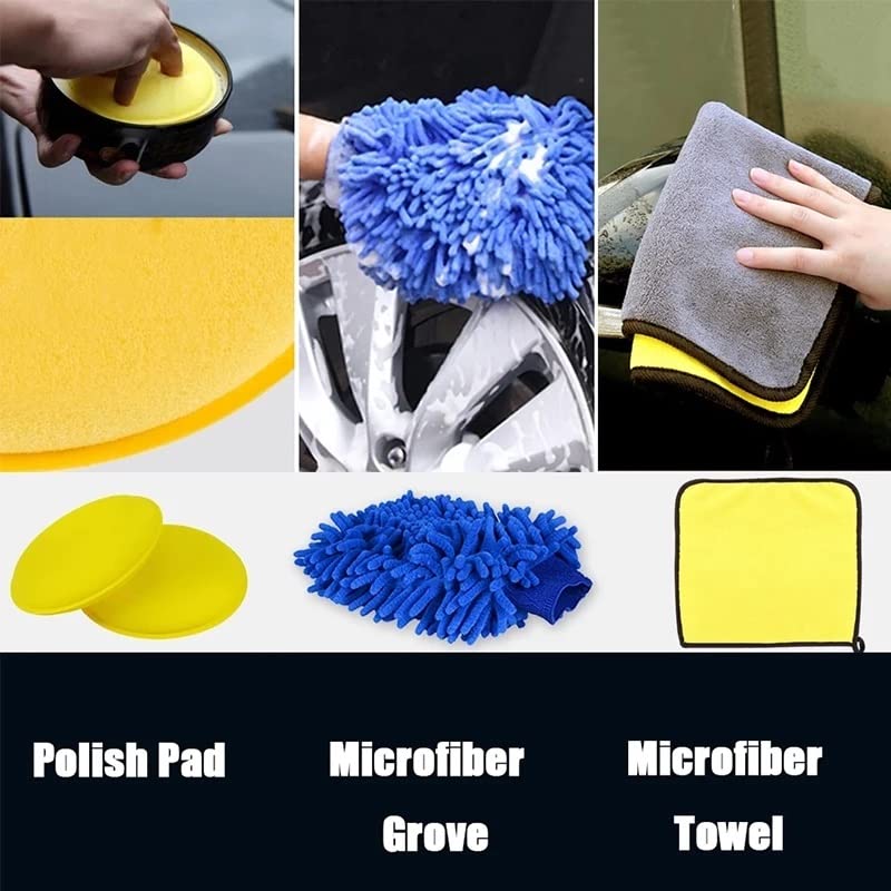 Car Wash & Detailing Kit with Brushes, Towels & Applicator Pads