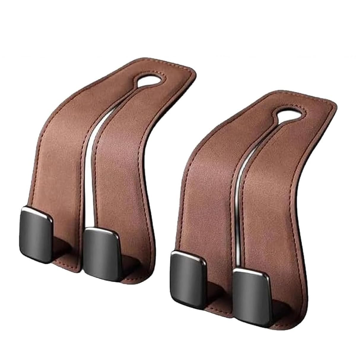 Leather Car Headrest Double Hooks for Audi Models 2-Pack
