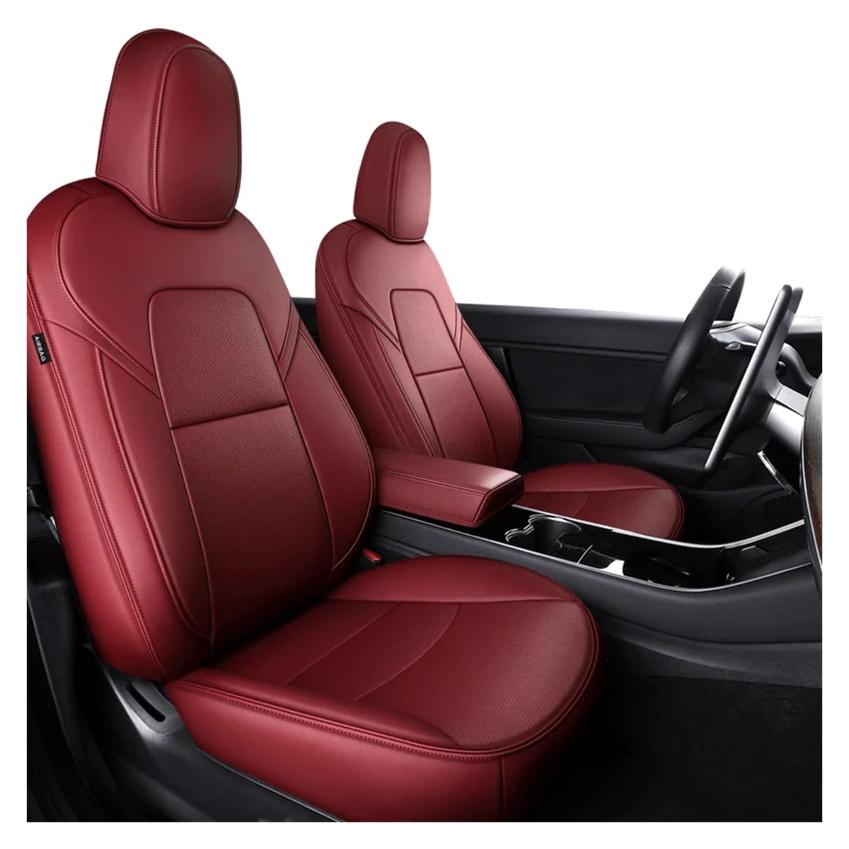 360° Full-Coverage Leather Seat Covers for Tesla Model 3 & Model Y