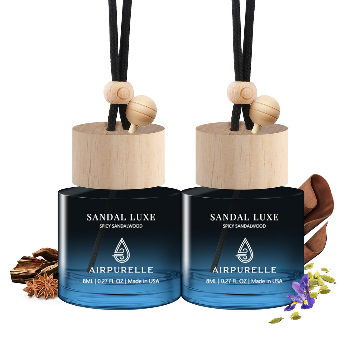 2-Pack Hanging Car Air Freshener Diffusers with Fragrance Oil