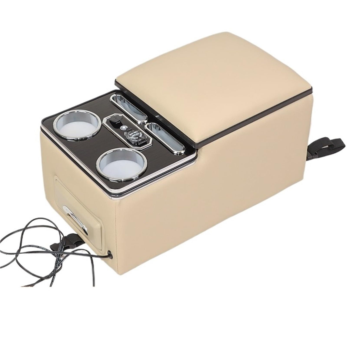 Center Console Organizer with 7-Color Ambient Lighting