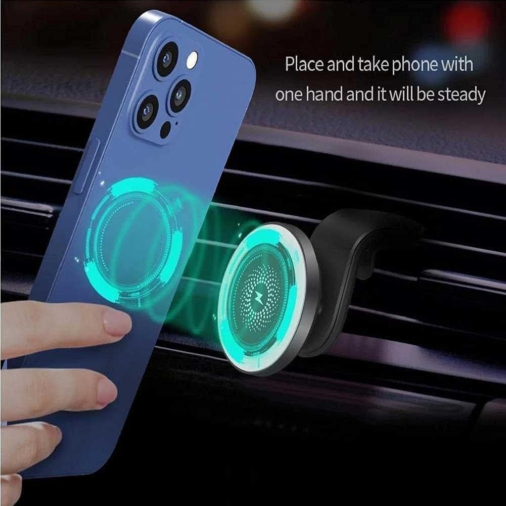 15W Magnetic Wireless Car Charger & 360° Air Vent Phone Mount