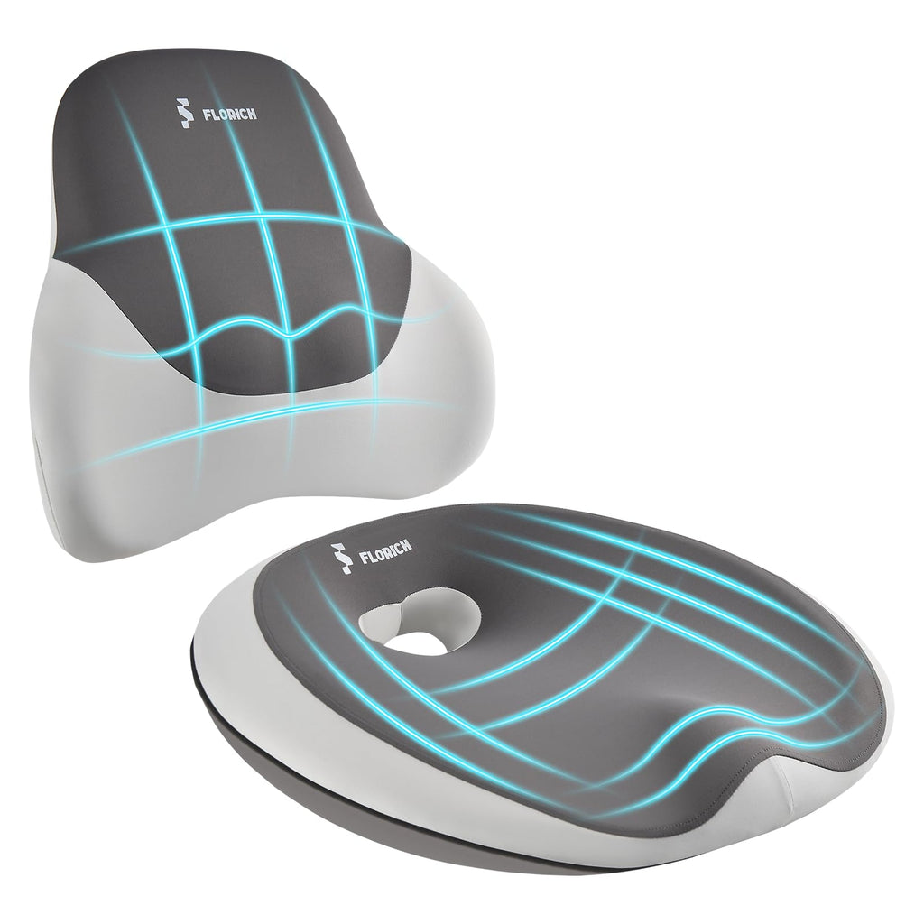 Memory Foam Seat Cushion & Lumbar Support Pillow Set