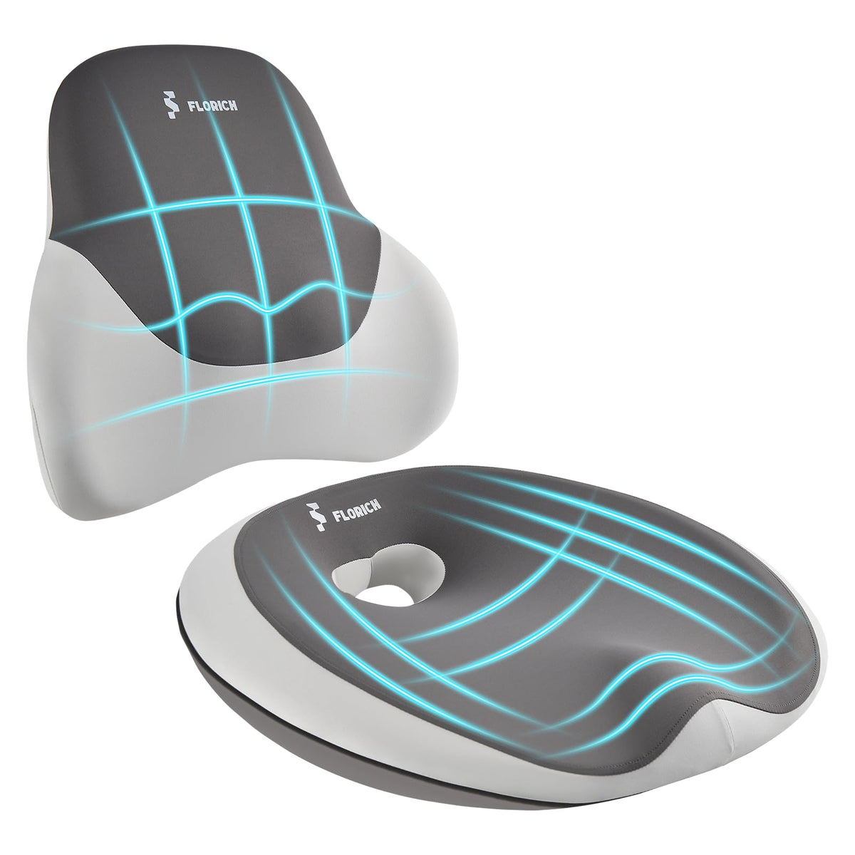 Memory Foam Seat Cushion & Lumbar Support Pillow Set