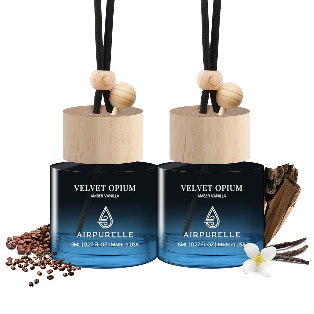 2-Pack Hanging Car Air Freshener Diffusers with Fragrance Oil