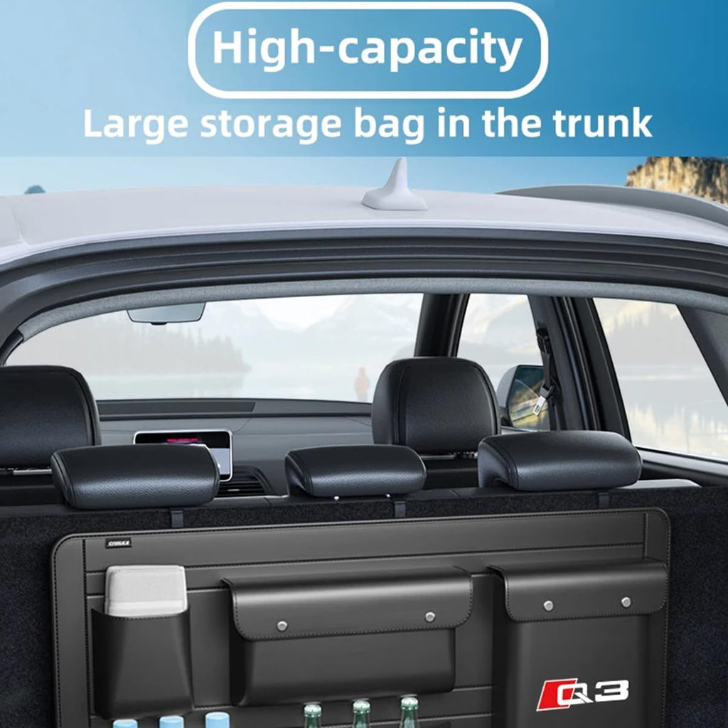 High-Capacity PU Leather Car Seat Back Organizer