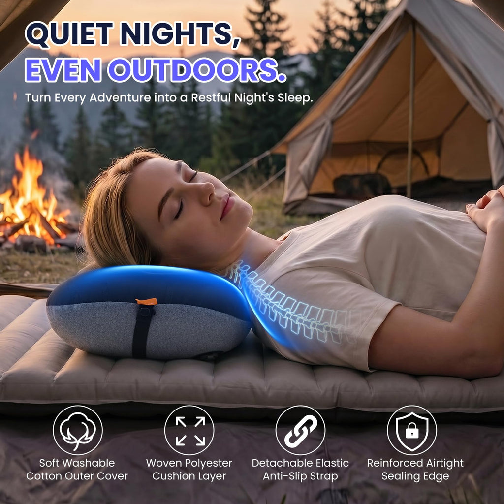 Ultralight Inflatable Travel Pillow for Neck & Lumbar Support