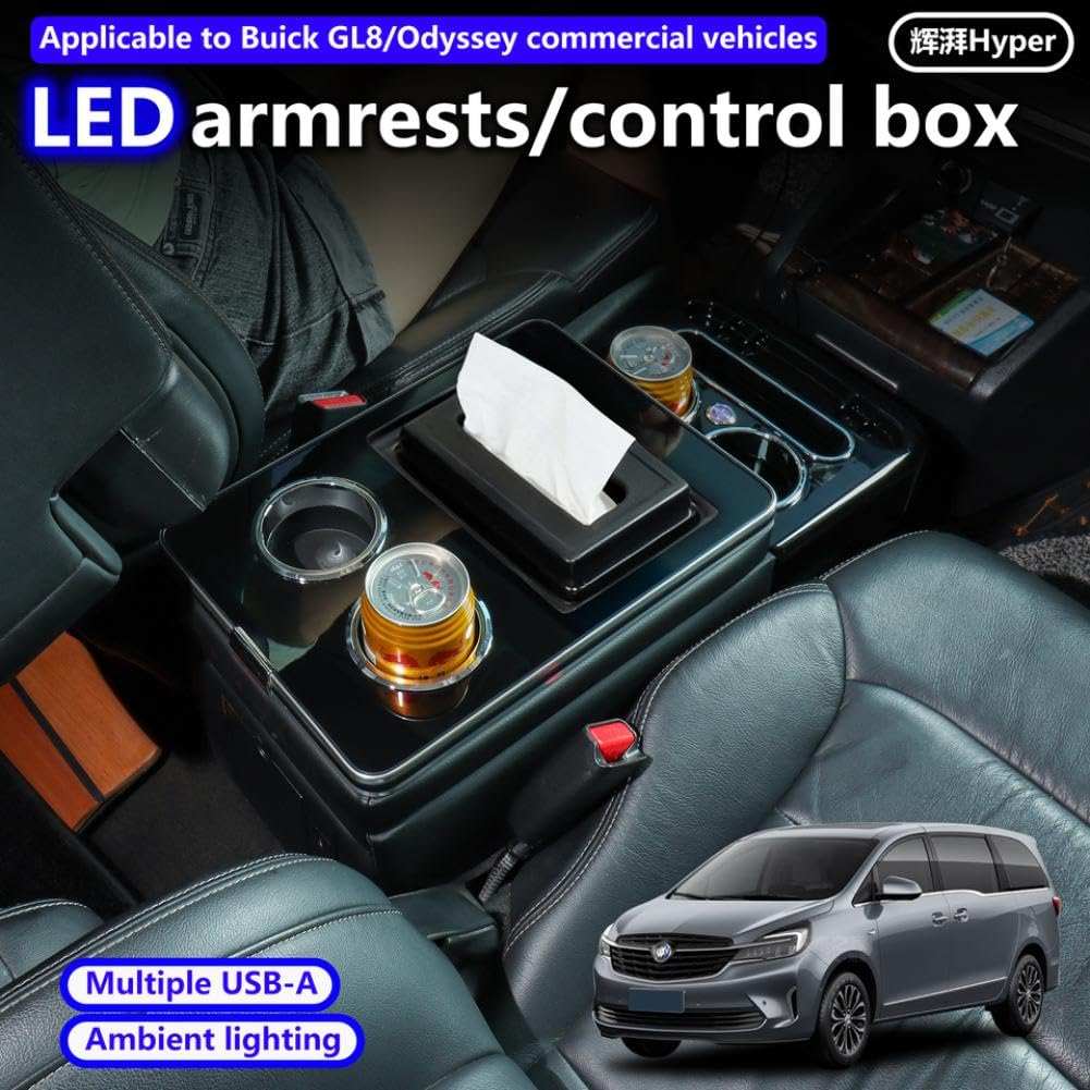 Car Front Center Console Cup Holder 24cm with USB Charging