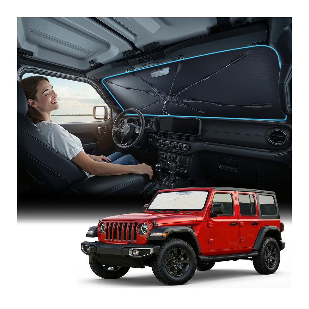 Foldable Windshield Sun Shade Umbrella with Heat Shield