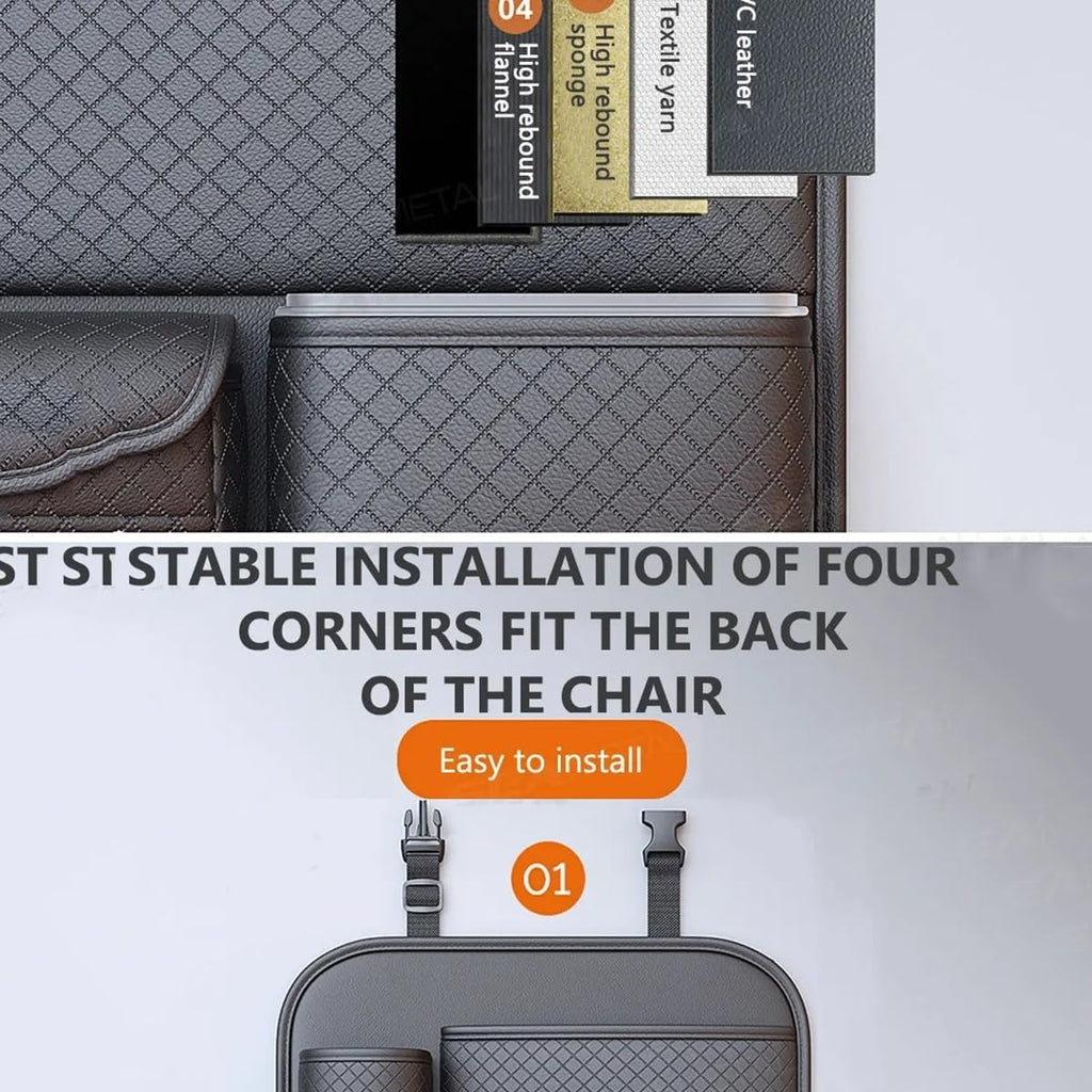 Car Seat Back Organizer with Tissue Box & Cup Holder