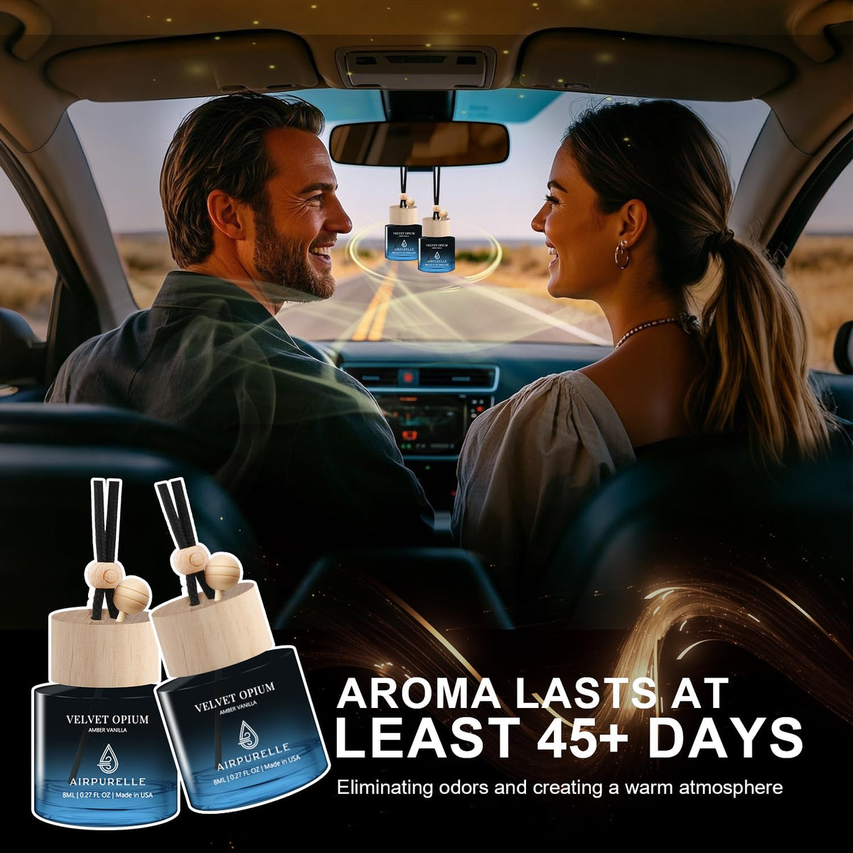 2-Pack Hanging Car Air Freshener Diffusers with Fragrance Oil