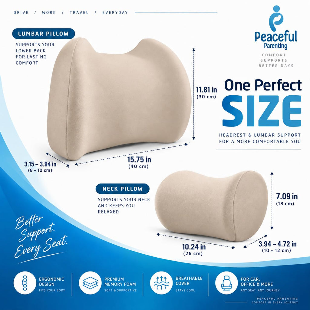 Peaceful Parenting Lumbar & Neck Support Pillow Kit