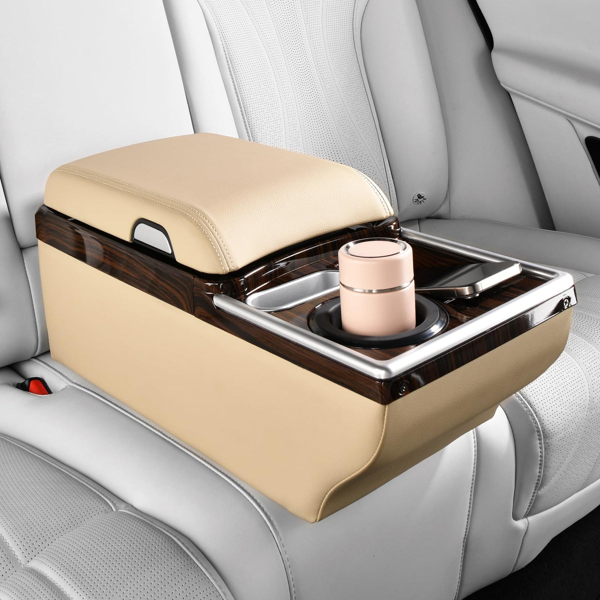 Universal Center Console with Wireless Charging, Cup Holders & Ambient Lighting