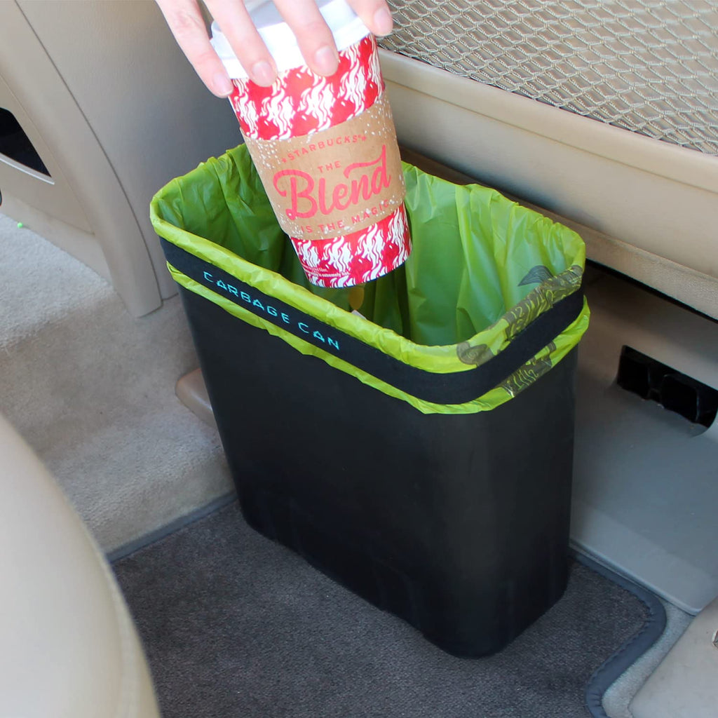 Car Trash Can, Leakproof Auto Garbage Bin with Stability Mat Clip