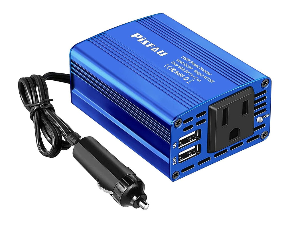 150W Car Power Inverter with AC Outlet & Dual USB Ports