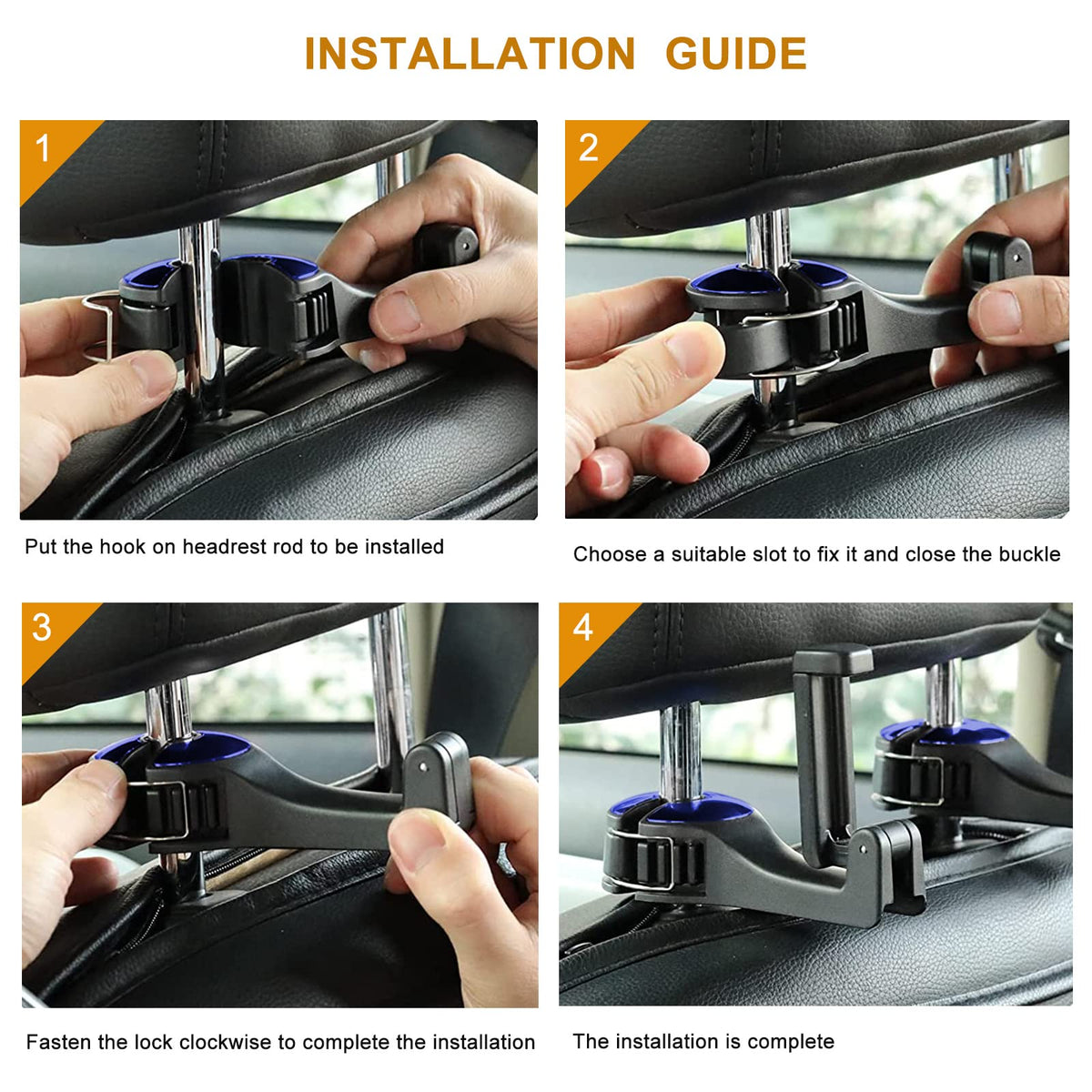 Universal 360° Car Headrest Hook with Phone Holder