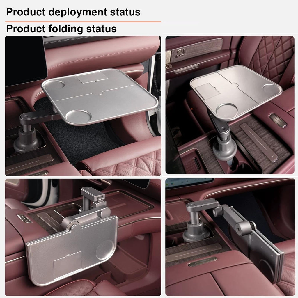 Car Cup Holder Tray with Storage，Car Desk for Laptop