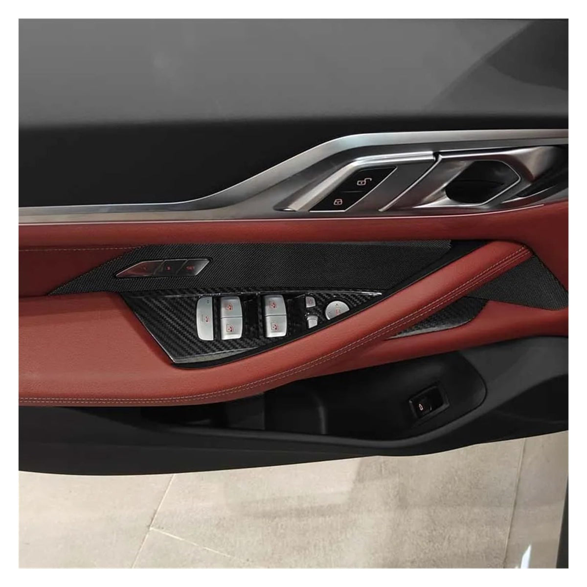 Carbon Fiber Window Switch Trim for BMW 4 Series G22 G23 G26 2020–2024